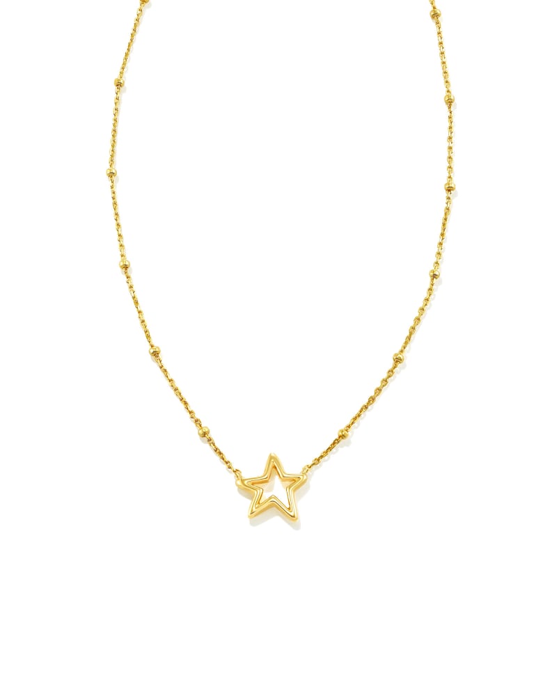Open Star Pendant Necklace in 18k Gold Vermeil image number 0