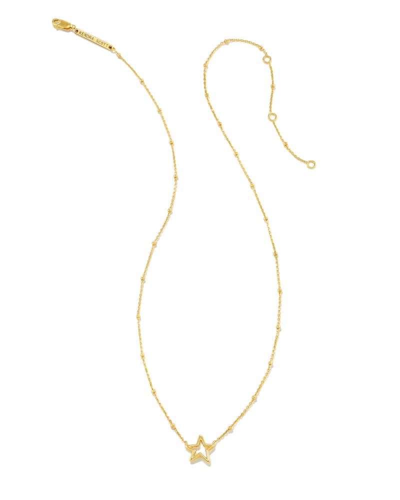 Open Star Pendant Necklace in 18k Gold Vermeil image number 3