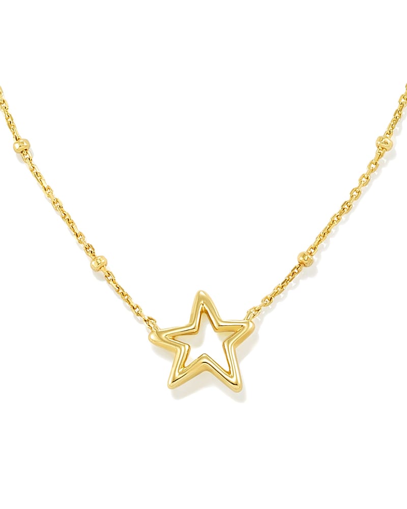 Open Star Pendant Necklace in 18k Gold Vermeil image number 1