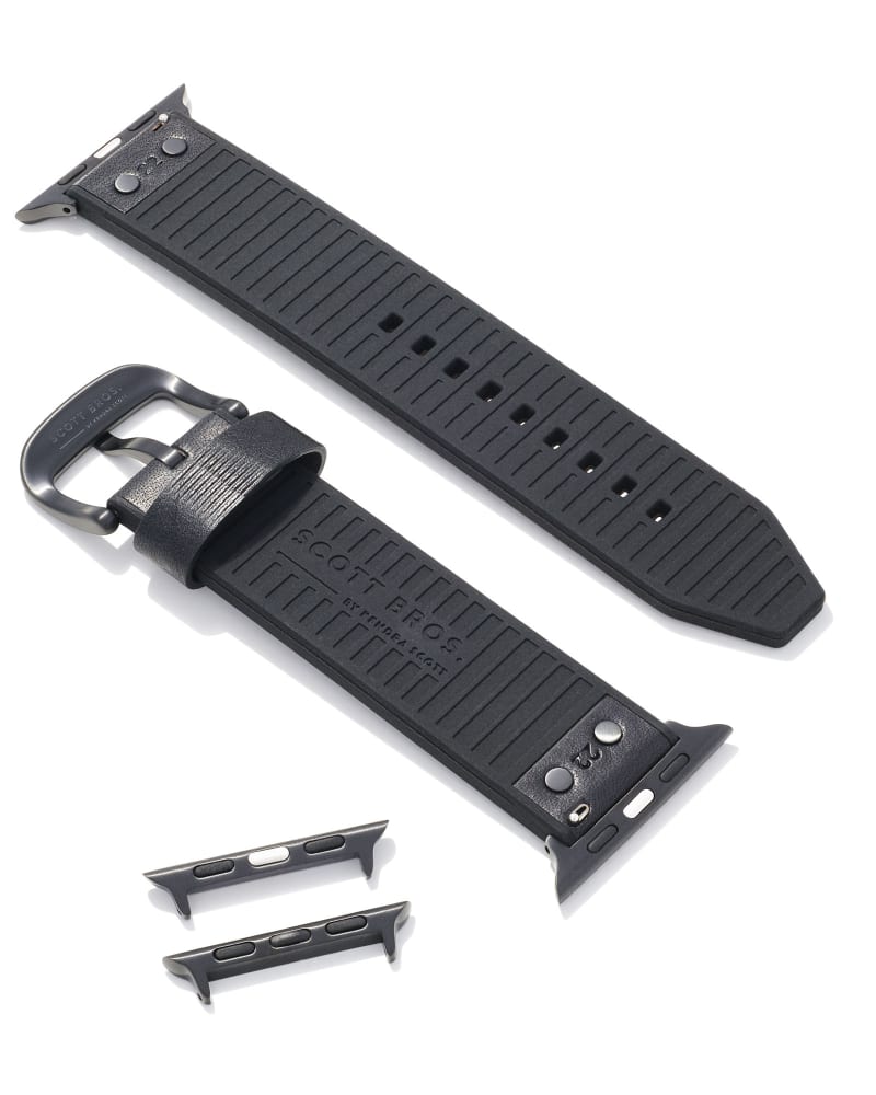 Cade Leather Watch Band in Black image number 1