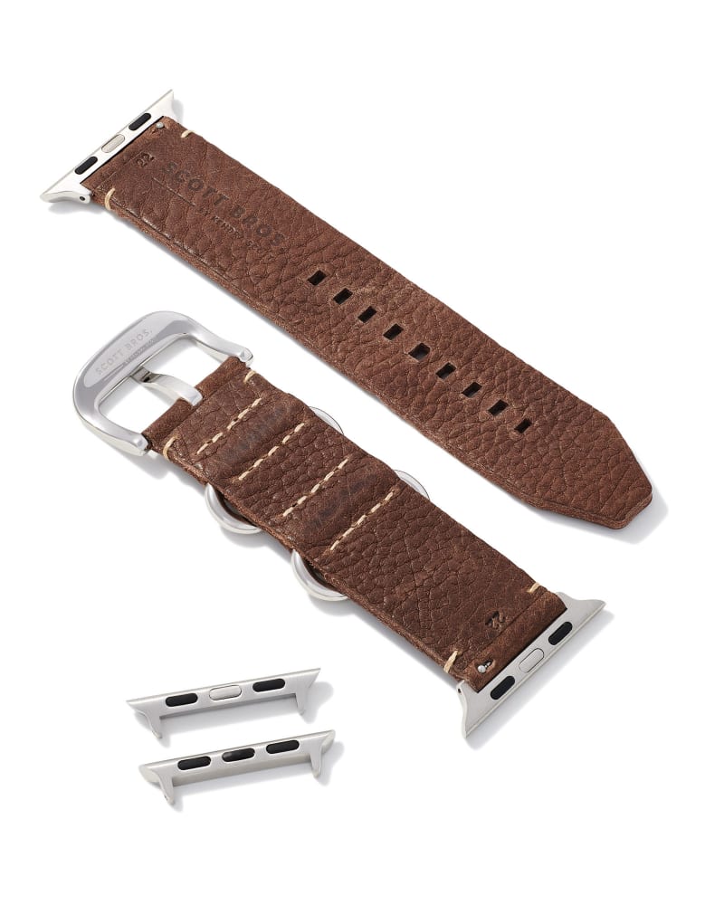 Grey Leather Watch Band in Birch image number 1