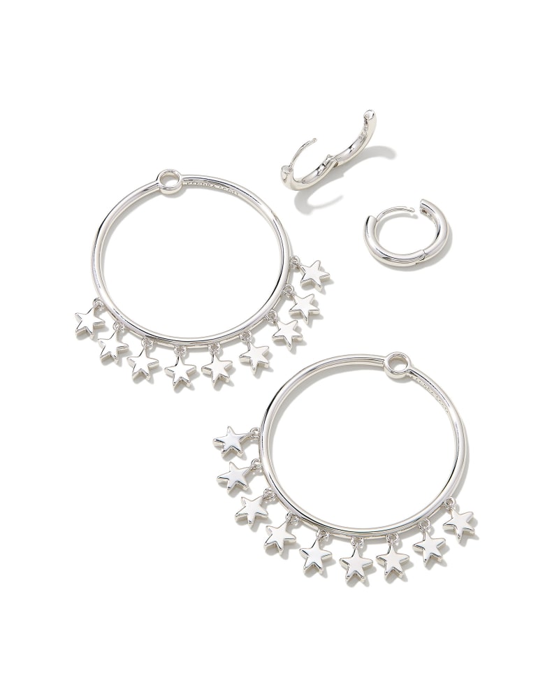 Sloane Star Convertible Open Frame Earrings in Silver image number 1