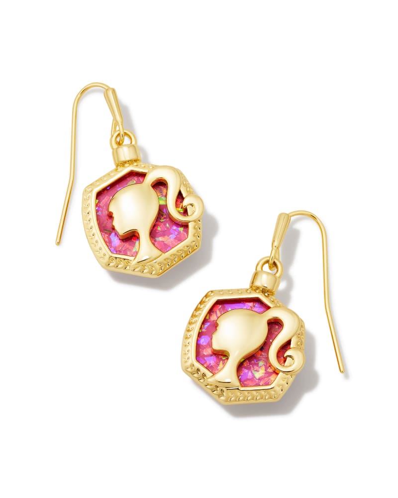 Kendra Scott - Barbie Kendra Scott Gold Drop Earrings in Pink Iridescen