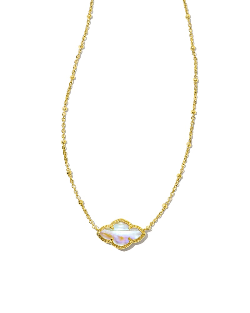 Abbie Gold Pendant Necklace in Iridescent Abalone image number 0
