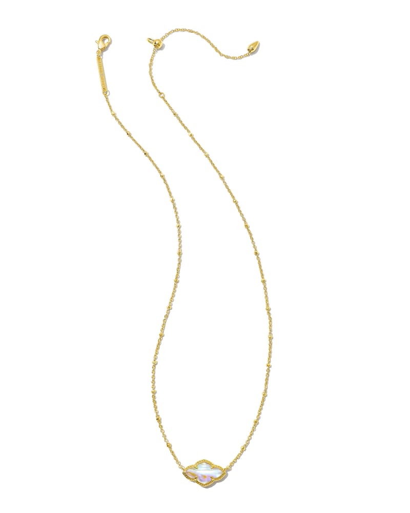 Abbie Gold Pendant Necklace in Iridescent Abalone image number 3