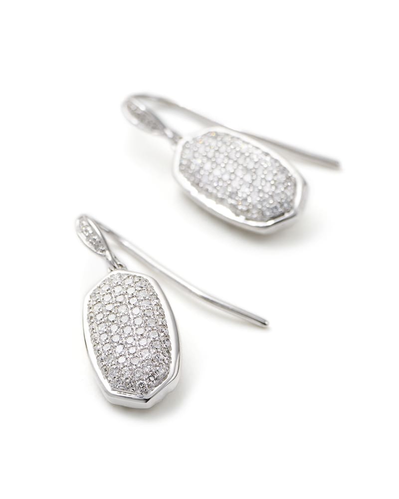 Lee Earrings in Pave Diamond and 14k White Gold image number 3