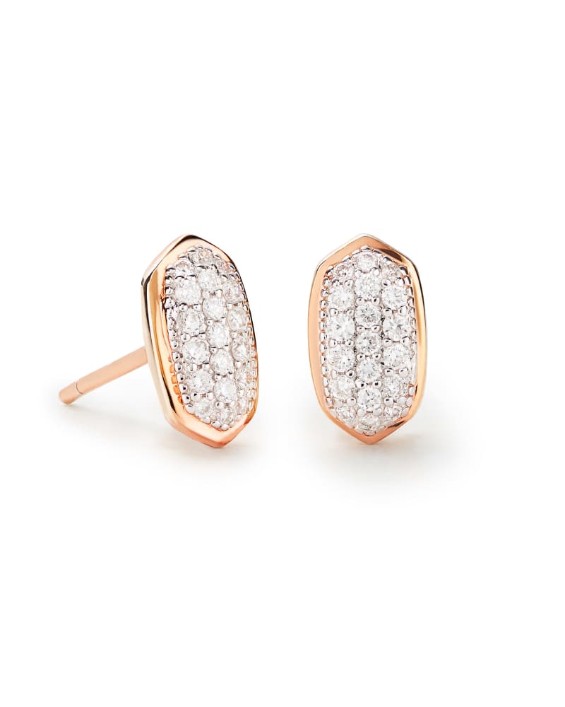 Amelee Earrings in Pave Diamond and 14k Rose Gold image number 0