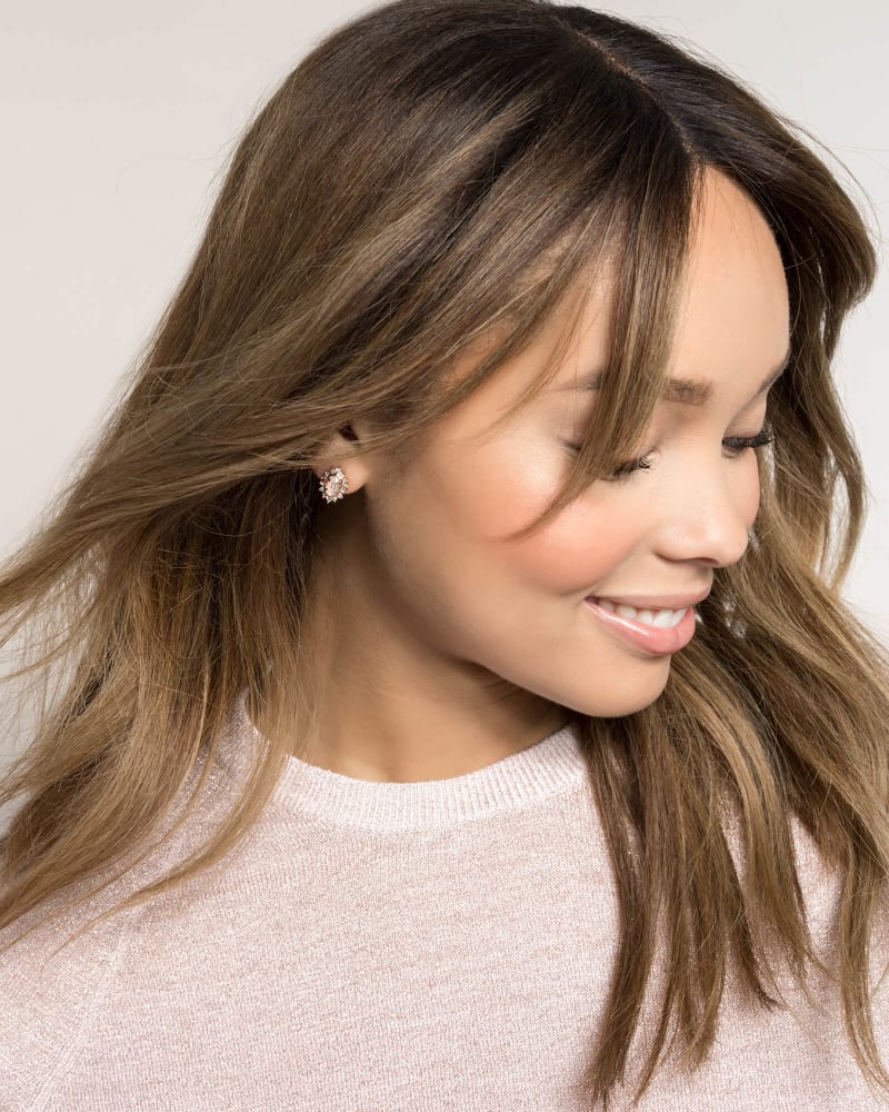 Kaia Stud Earrings in Rose Gold image number 1