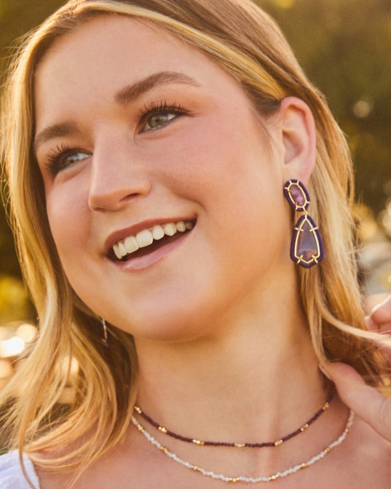 Britt Gold Choker Necklace in Burgundy Glass image number 1