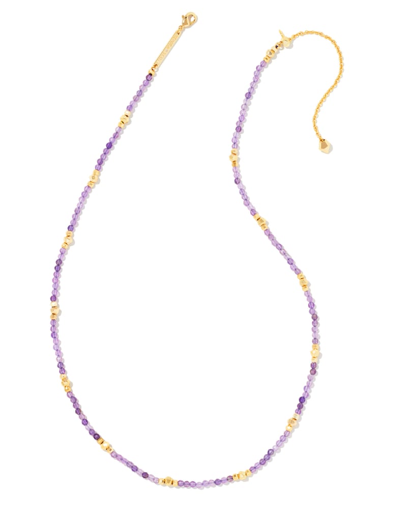 Britt Gold Choker Necklace in Dark Purple Amethyst image number 0