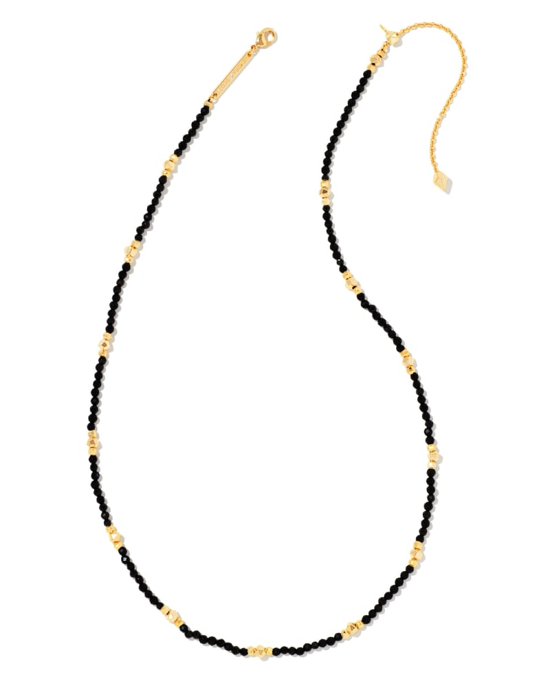 Britt Gold Choker Necklace in Black Agate image number 0