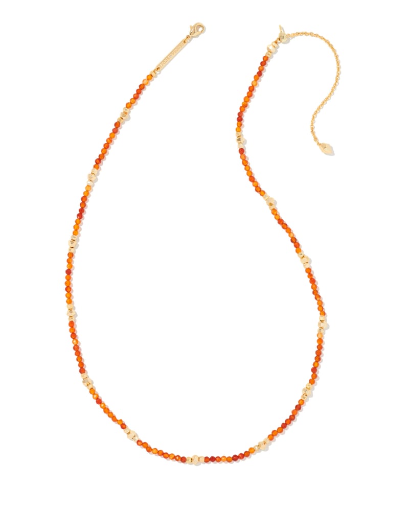 Britt Gold Choker Necklace in Orange Agate image number 0