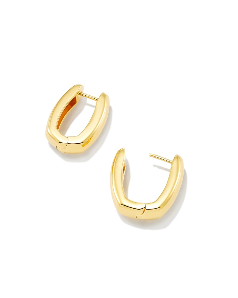 Ellen Wide Huggie Earrings in 18k Gold Vermeil image number 3