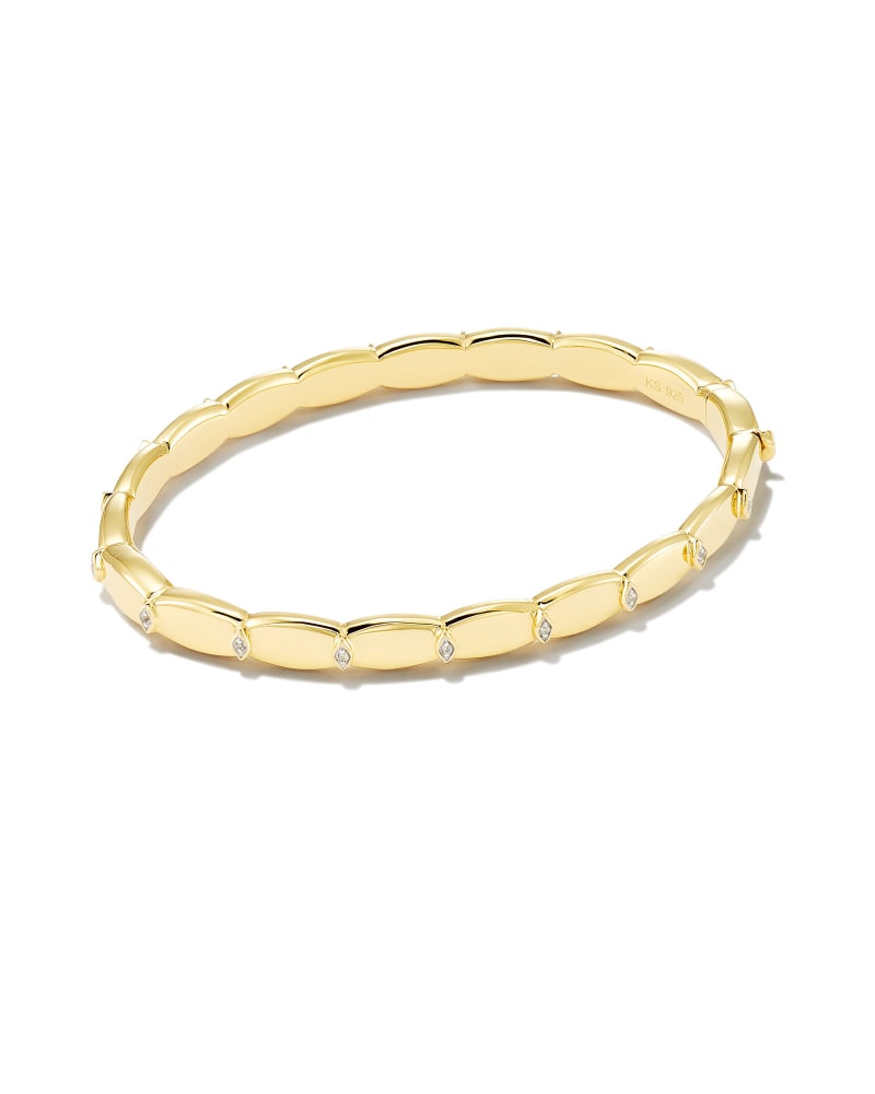 Jordan 18k Gold Vermeil Bangle Bracelet in White Sapphire image number 0