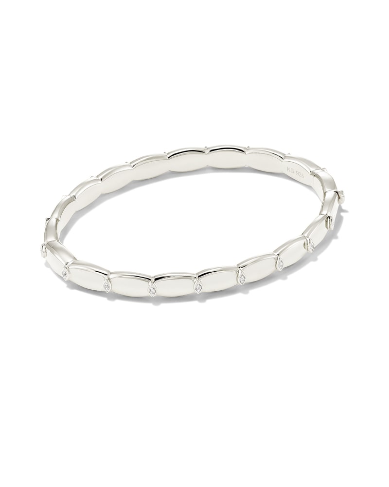 Jordan Sterling Silver Bangle Bracelet in White Sapphire image number 0
