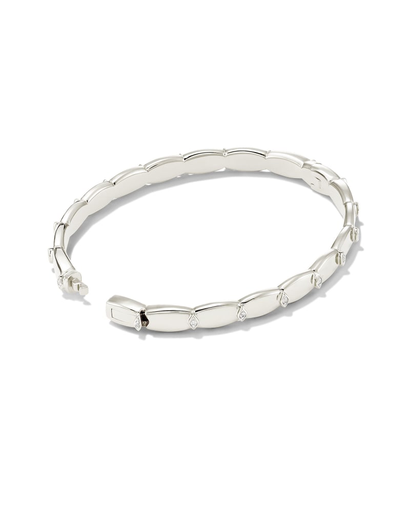 Jordan Sterling Silver Bangle Bracelet in White Sapphire image number 1