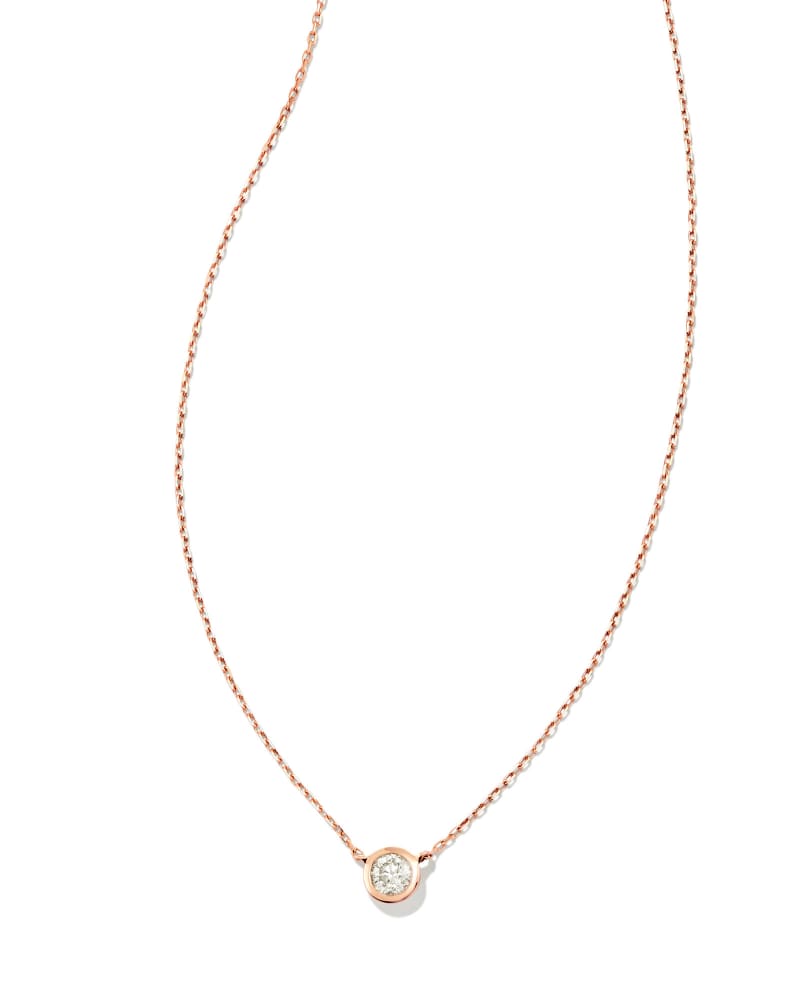 Audrey 14k Rose Gold Pendant Necklace in White Diamond, .15ct image number 0