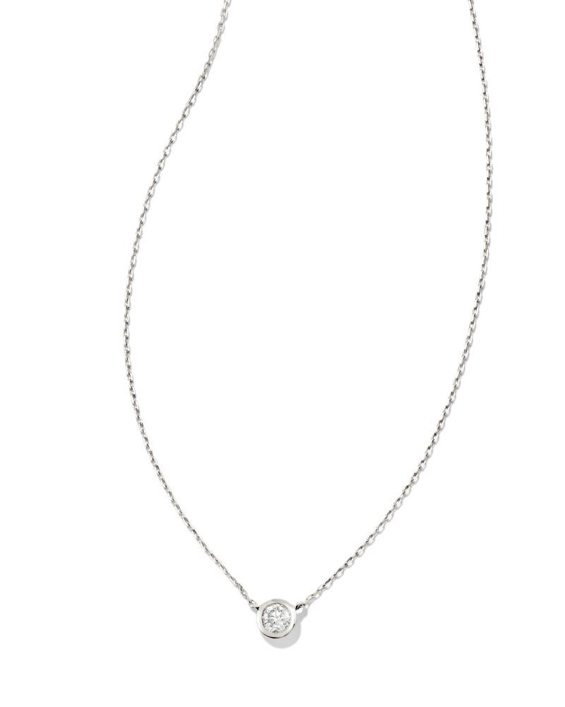 Audrey 14k White Gold Pendant Necklace in White Diamond, .15ct image number 0