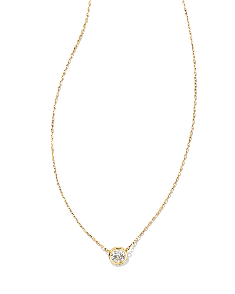 Audrey 14k Yellow Gold Pendant Necklace in White Diamond, .25ct image number 0
