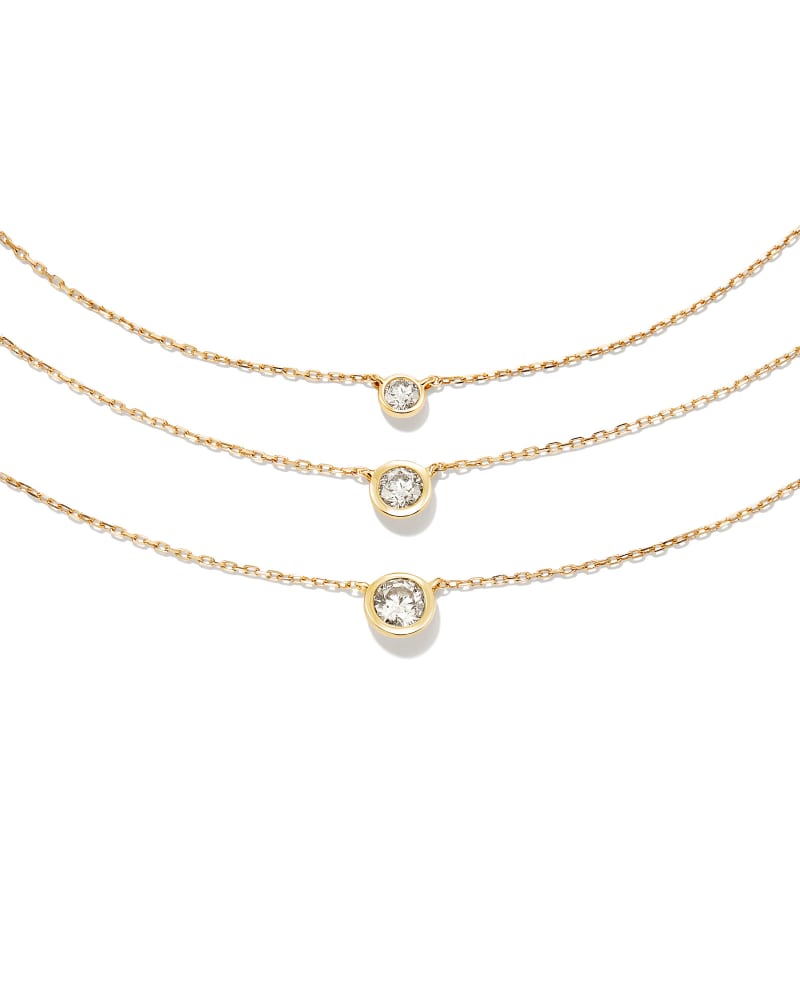 Audrey 14k Yellow Gold Pendant Necklace in White Diamond, .25ct image number 1