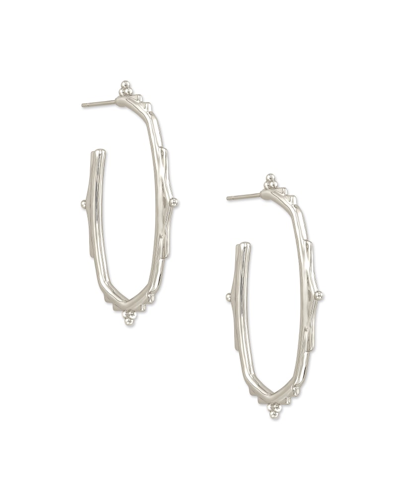 Baroque Ella Hoop Earrings in Silver image number 1
