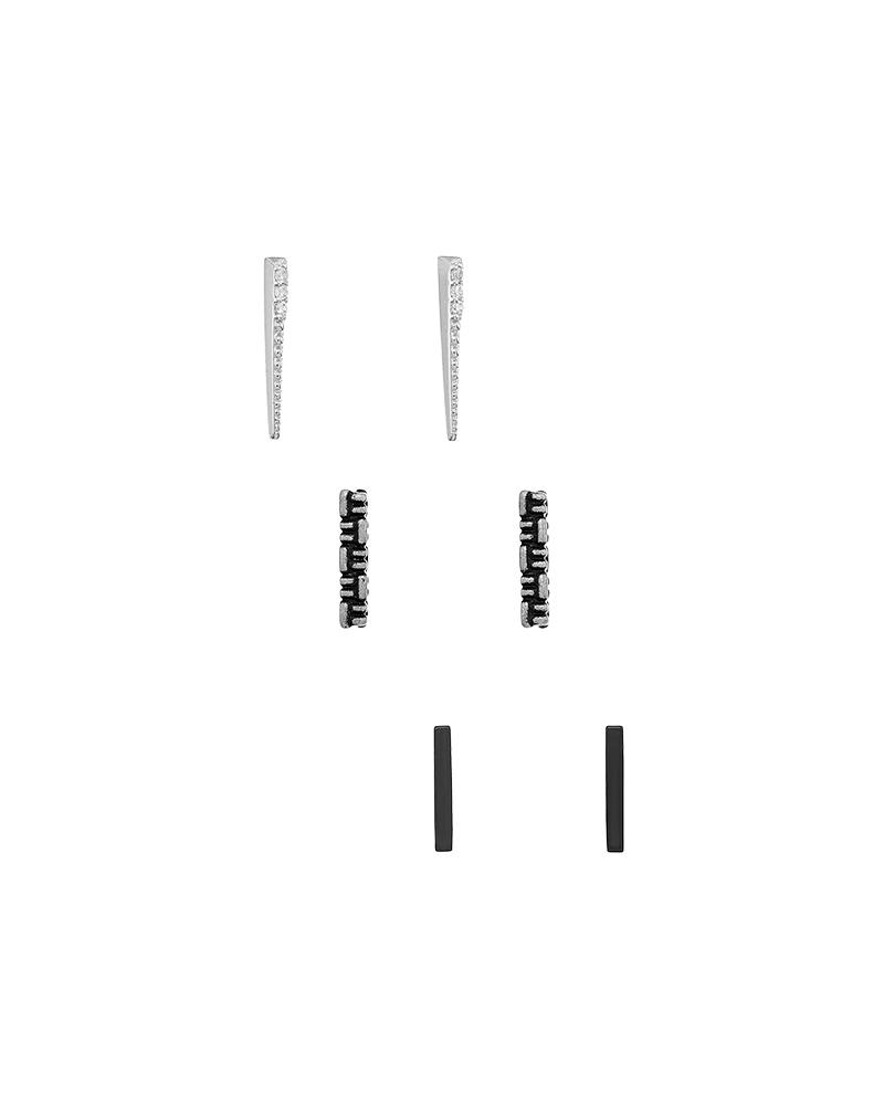 Carlson Stud Earring Set in Silver Mixed Metals image number 0