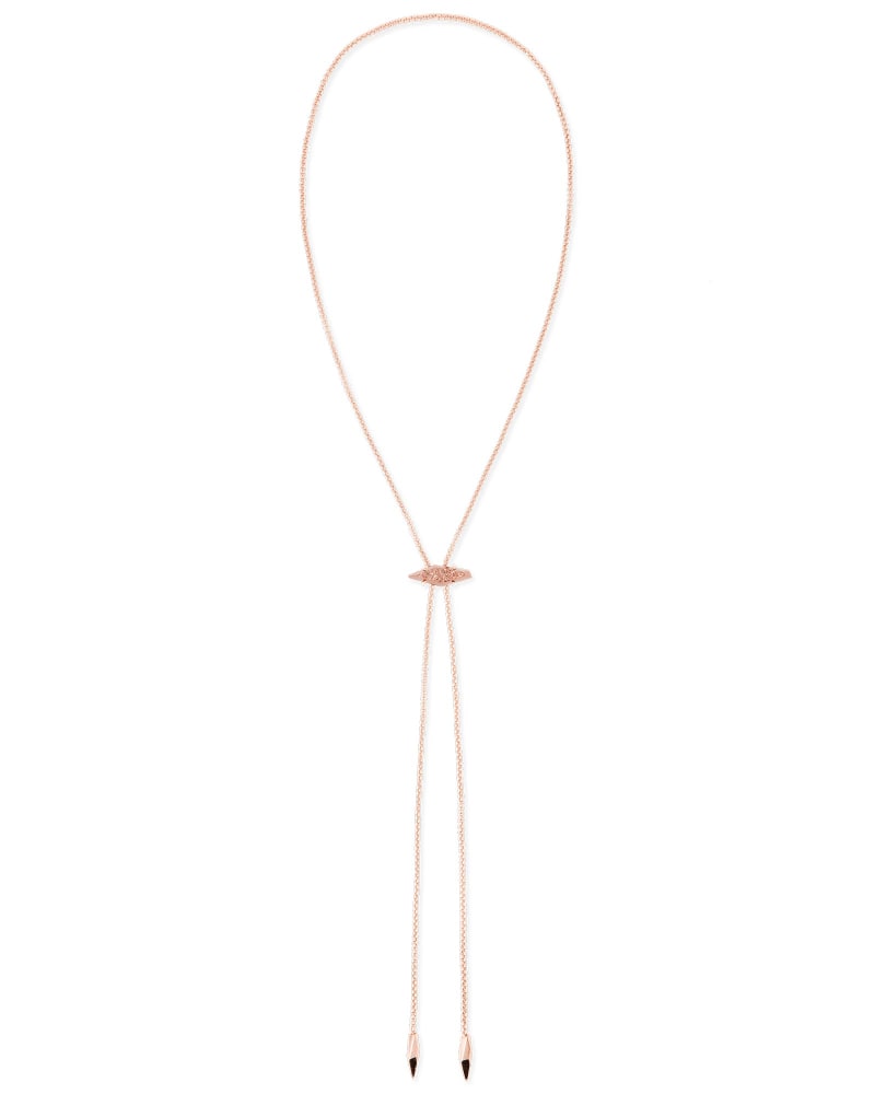 Cheska Bolo Necklace in Rose Gold Drusy image number 0