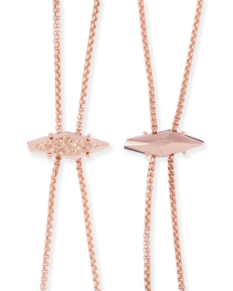 Cheska Bolo Necklace in Rose Gold Drusy image number 2