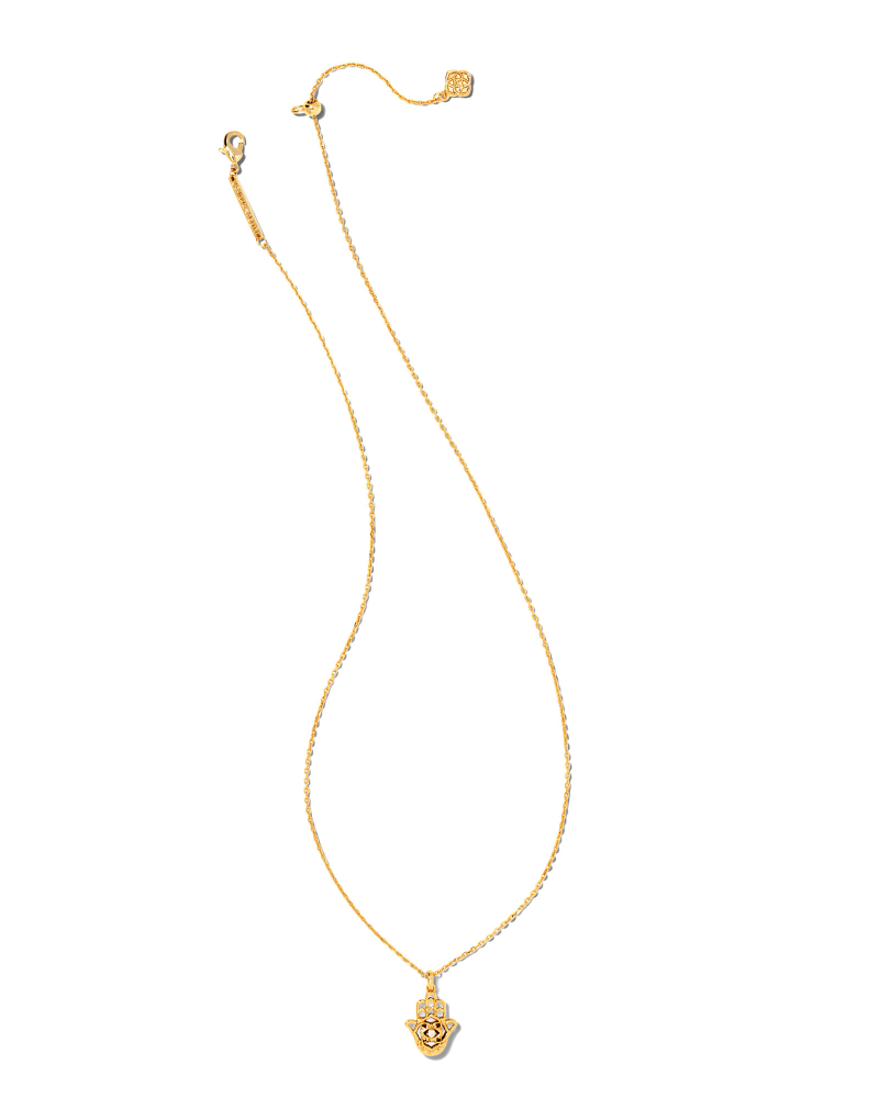 Hamsa Pendant Necklace in Gold image number 1