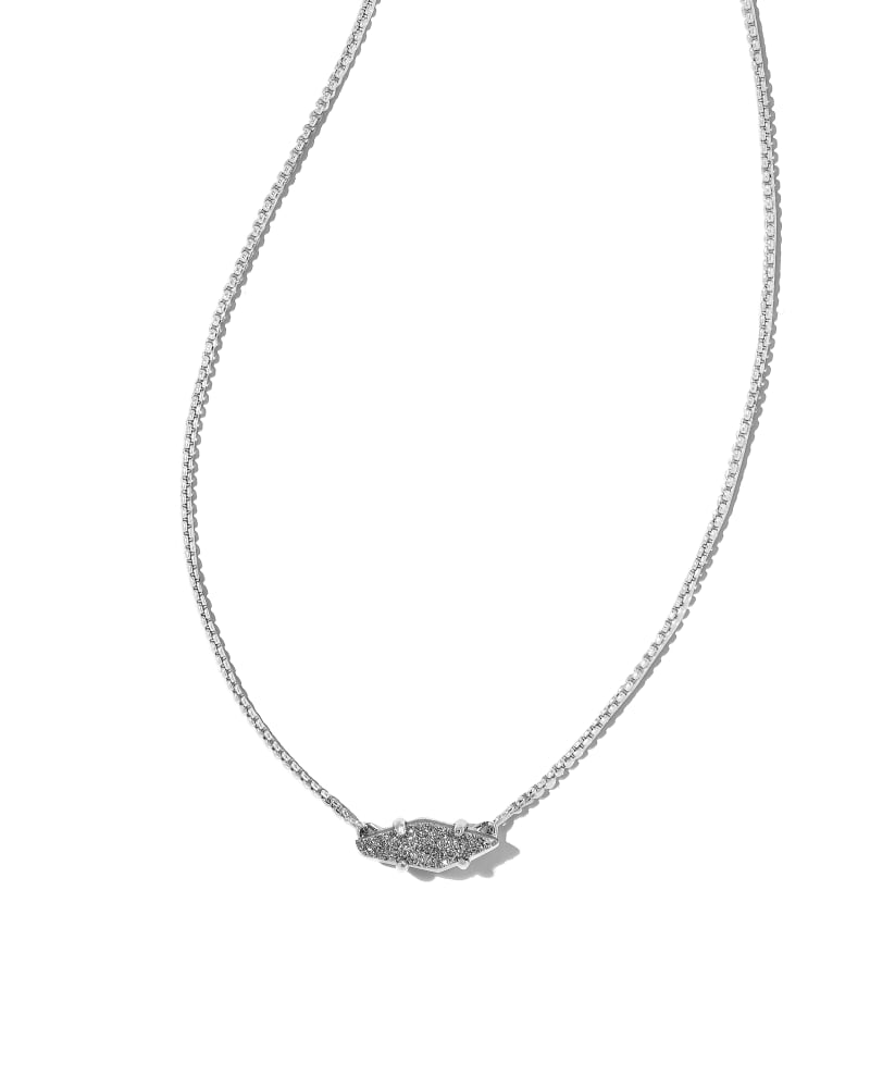 Bridgete Silver Pendant Necklace in Platinum Drusy image number 0
