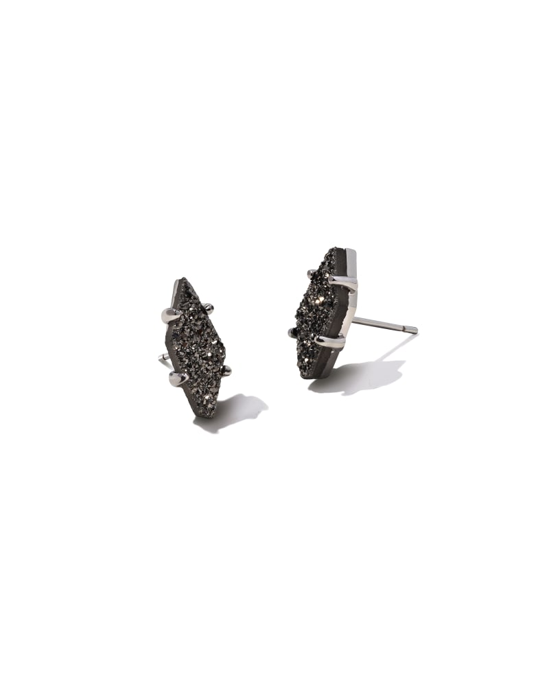 Brook Silver Stud Earrings in Platinum Drusy image number 0