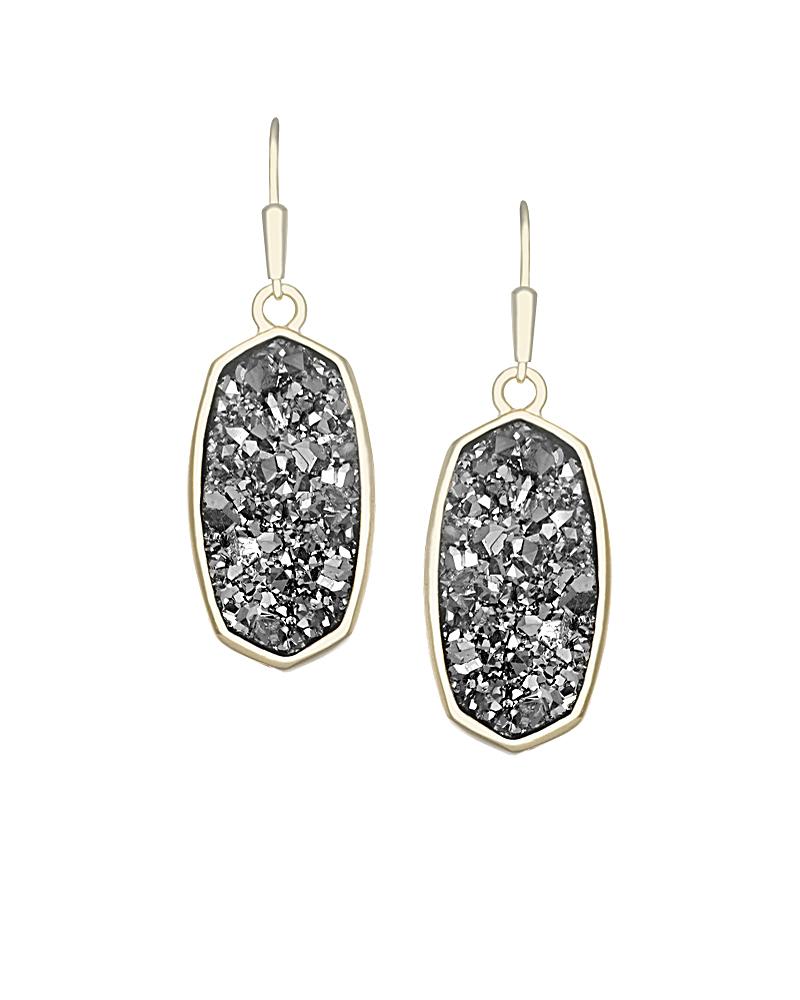 Danay Gold Earrings in Platinum Crystallized Drusy image number 0