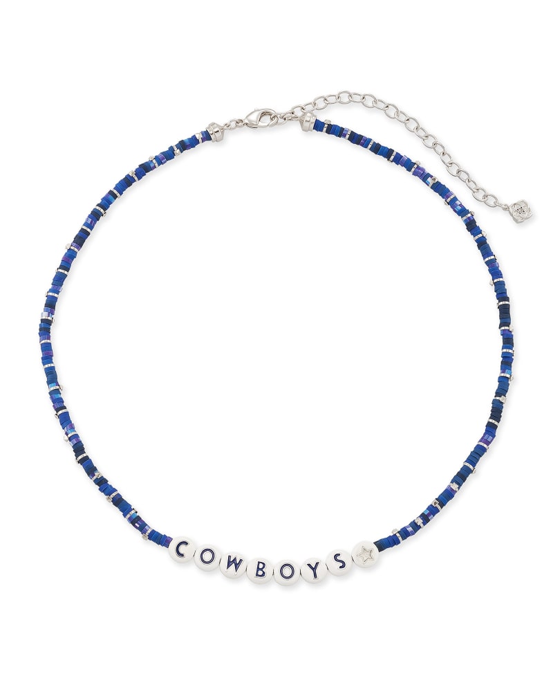 Cowboys Silver Necklace in Navy Mix image number 0