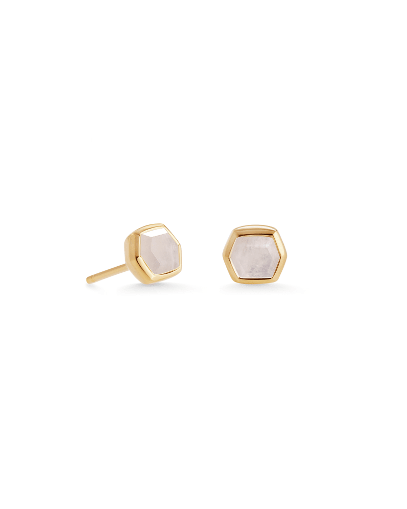 Davie 18K Gold Vermeil Stud Earrings in Rainbow Moonstone image number 0