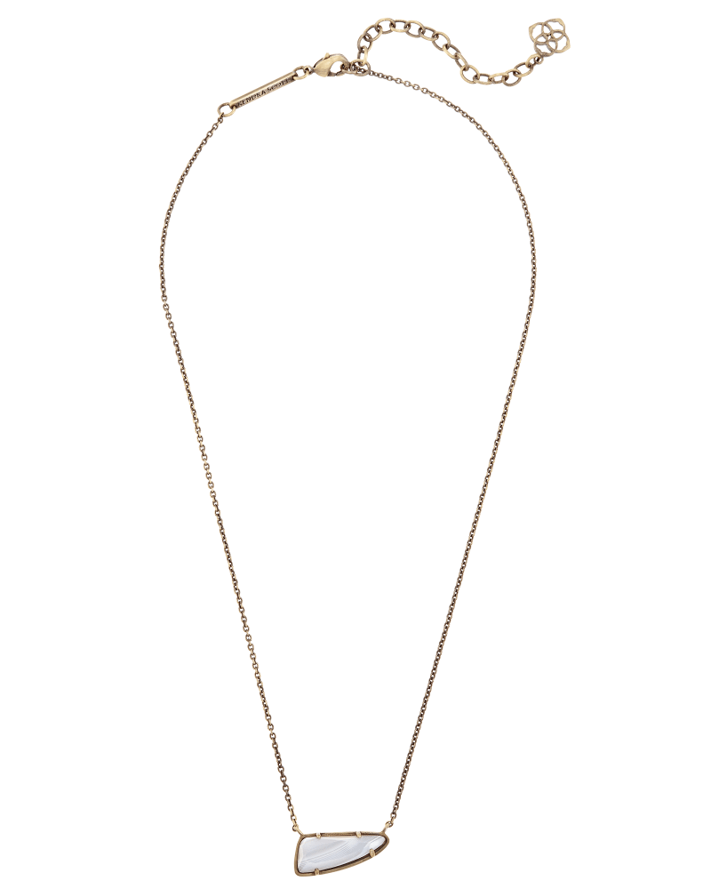 Etta Pendant Necklace in White Banded Agate image number 2