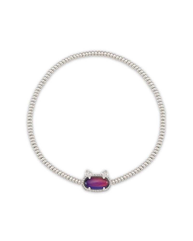 Grayson Silver Cat Stretch Bracelet in Mood Stone image number 0