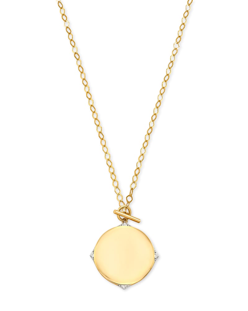 Matilda 14k Yellow Gold Pendant Necklace in White Diamond