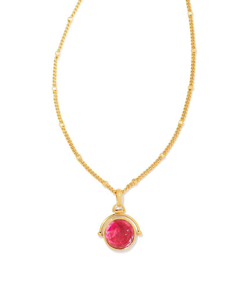 Dira Gold Reversible Pendant Necklace in Iridescent Orchid Illusion image number 0