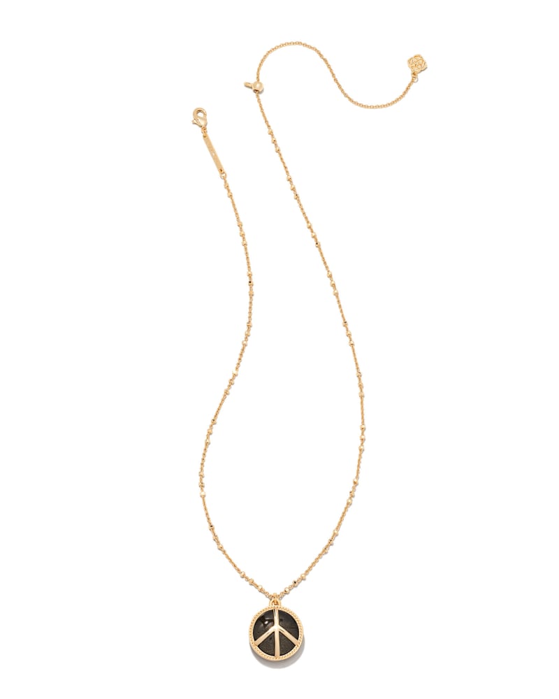 Peace Gold Pendant Necklace in Golden Obsidian image number 2