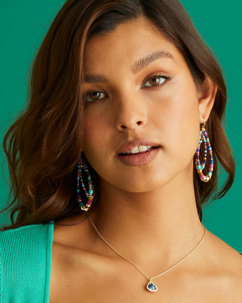Bree Gold Open Frame Earrings in Orchid Mix image number 1