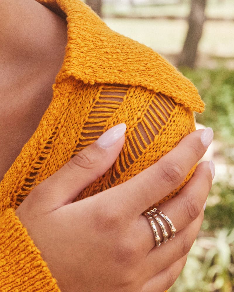 Essie Triple Band Ring in Mixed Metal image number 3