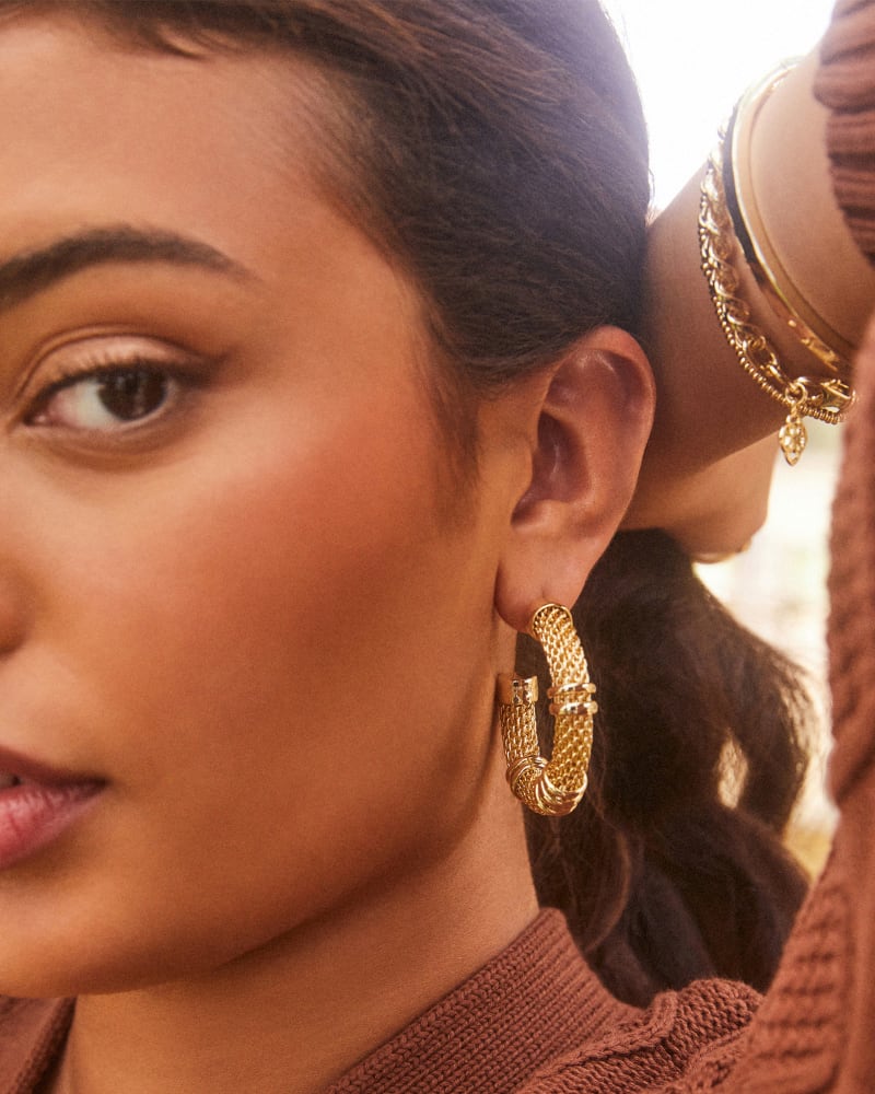 Maya Hoop Earrings in Gold image number 1