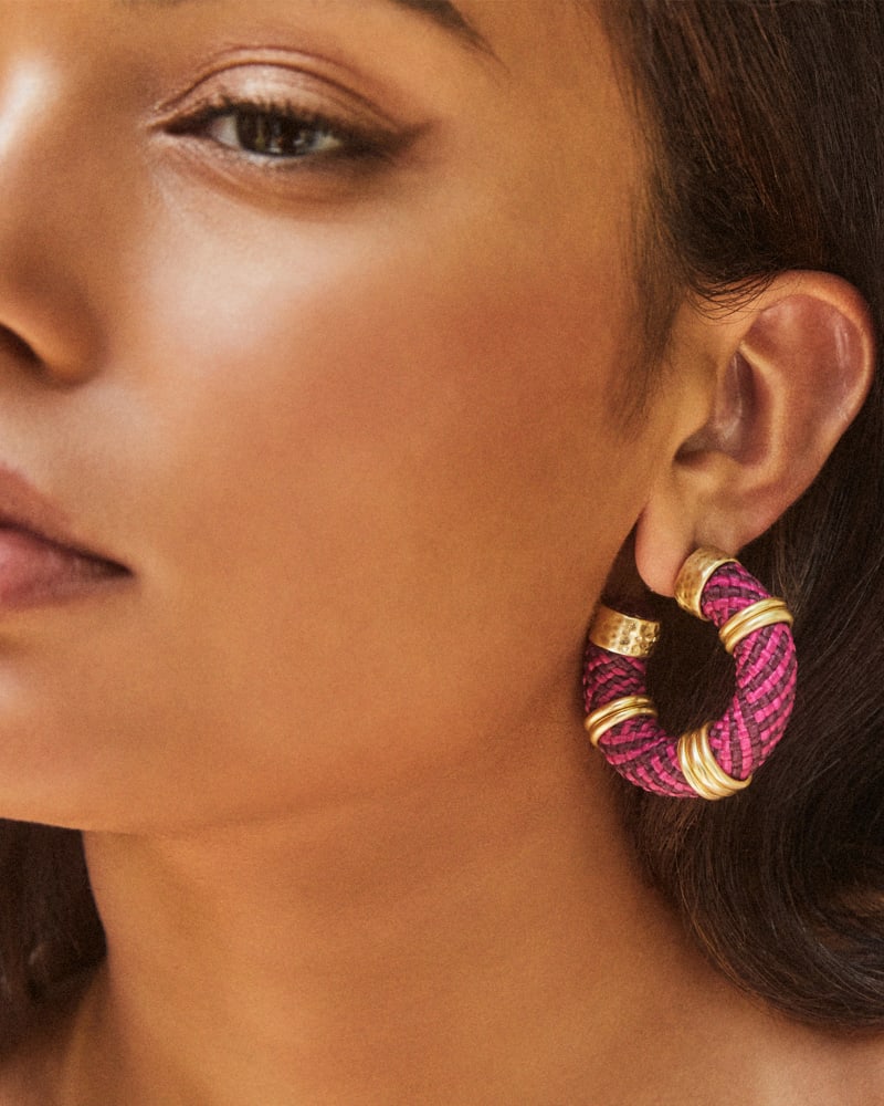 Maya Gold Hoop Earrings in Orchid Mix image number 1