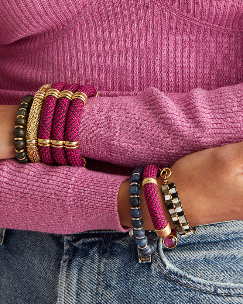 Maya Gold Triple Cuff Bracelet in Orchid Mix image number 1