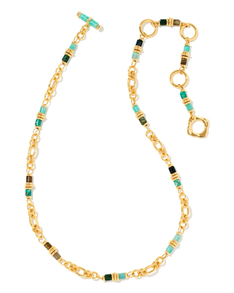 Bree Gold Convertible Chain Necklace in Blue Mix image number 0