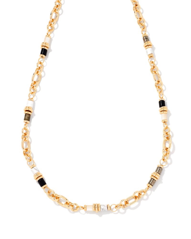 Bree Gold Convertible Chain Necklace in Neutral Mix image number 3