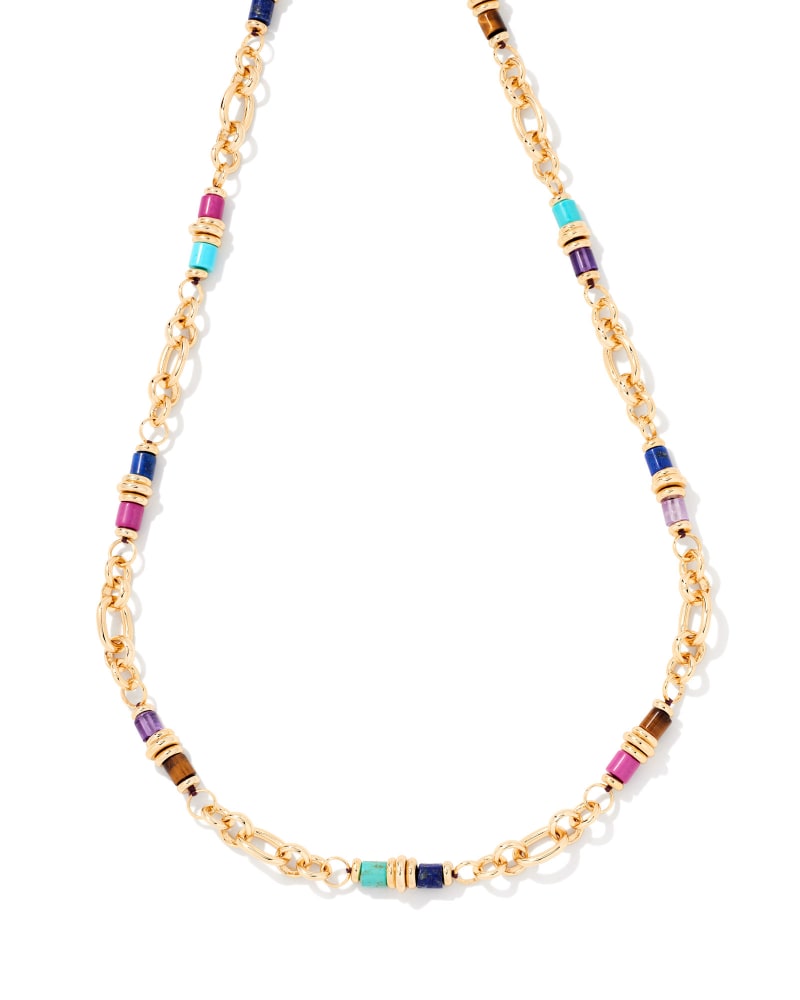 Bree Gold Convertible Chain Necklace in Orchid Mix image number 3
