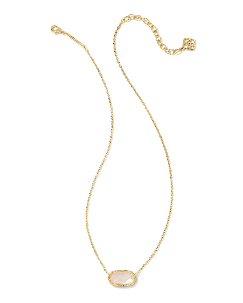 Elisa Gold Pendant Necklace in Golden Abalone image number 2