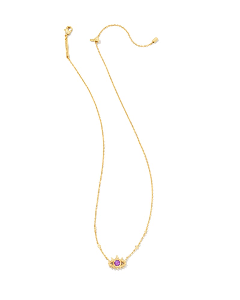 Gemma Gold Pendant Necklace in Fuchsia Kyocera Opal image number 1