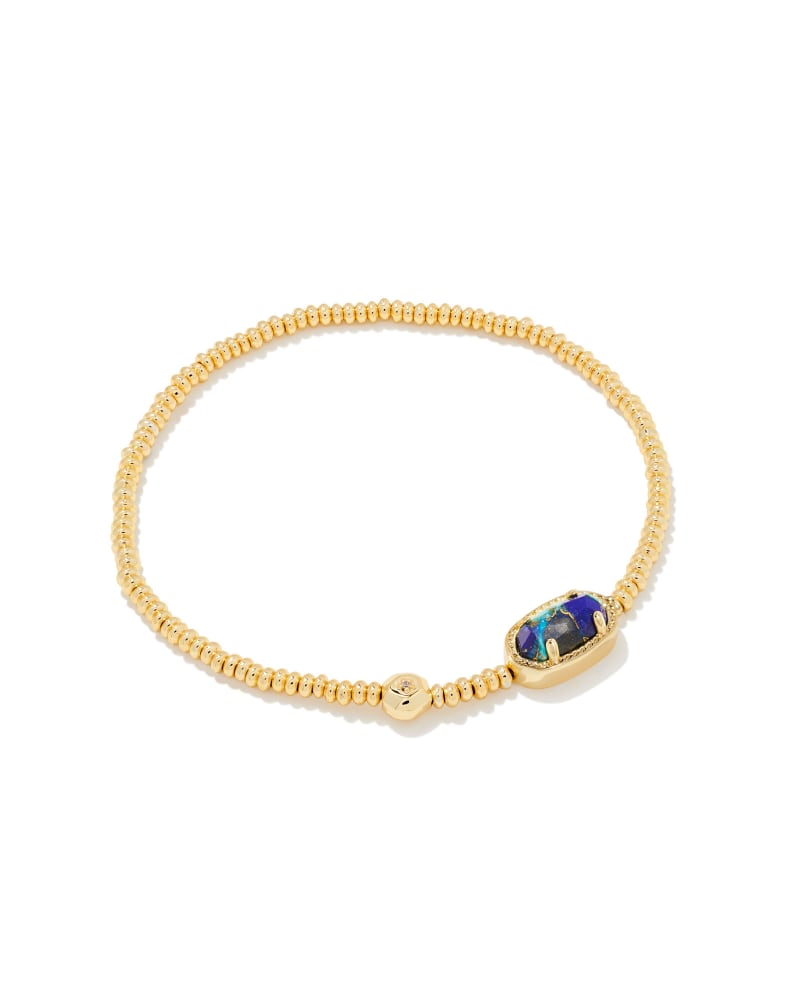 Grayson Gold Stretch Bracelet in Bronze Veined Lapis Turquoise Magnesite image number 0
